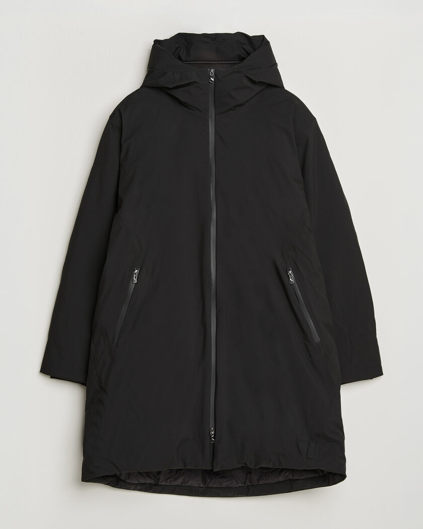 RAINS Sarna Long Puffer Jacket Black – Sort