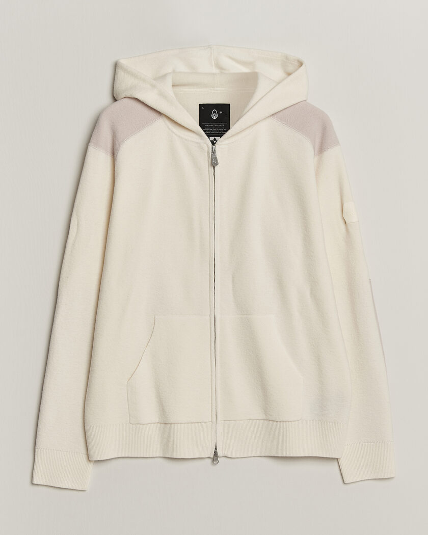 Sail Racing Spine Wool Knitted Full Zip Hoodie Off White – Hvid