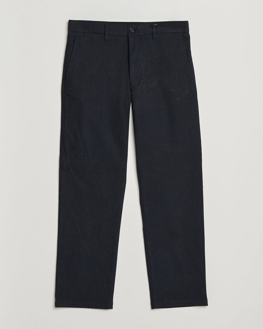 NN07 Aden Brushed Cotton Trousers Deep Navy – Blå