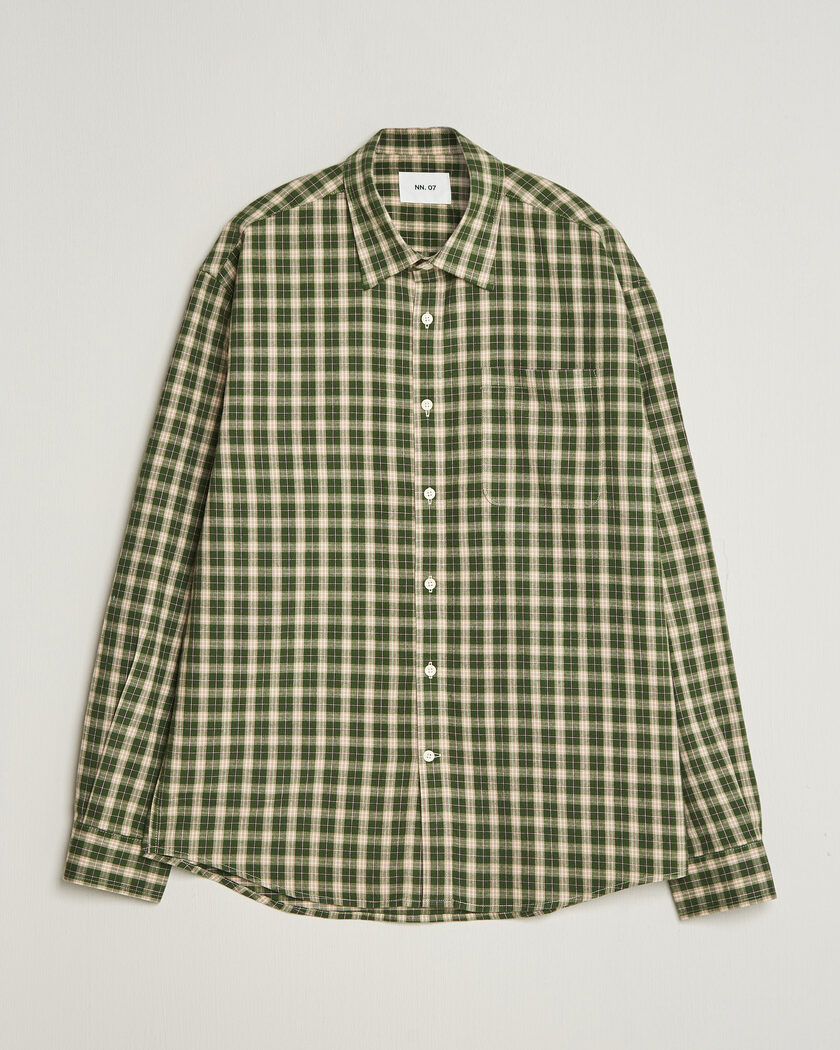 NN07 Deon Flannel Shirt Eden Green Check – Grøn
