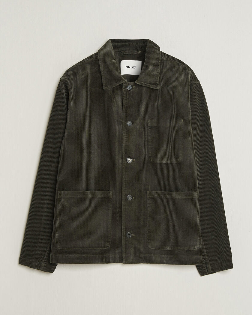 NN07 Morgan Corduroy Overshirt Dark Army – Grøn