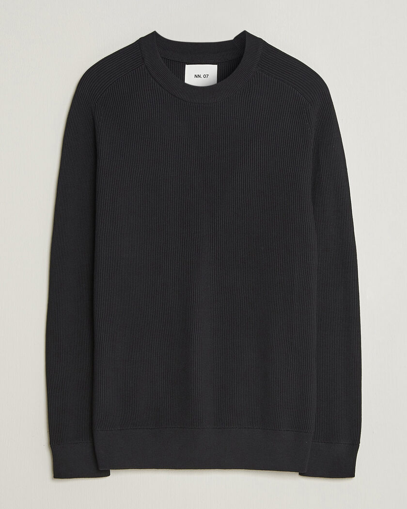 NN07 Kevin Cotton Knitted Sweater Black – Sort
