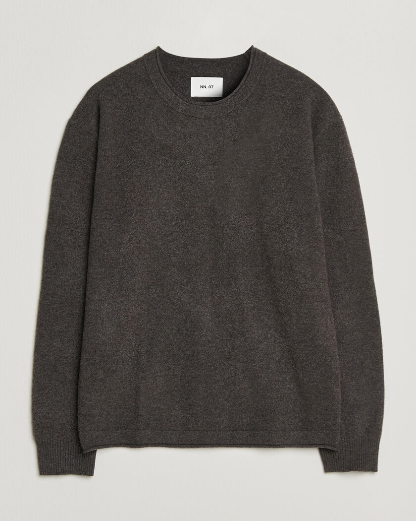 NN07 Sammy Wool Knitted Sweater Earth Melange – Brun