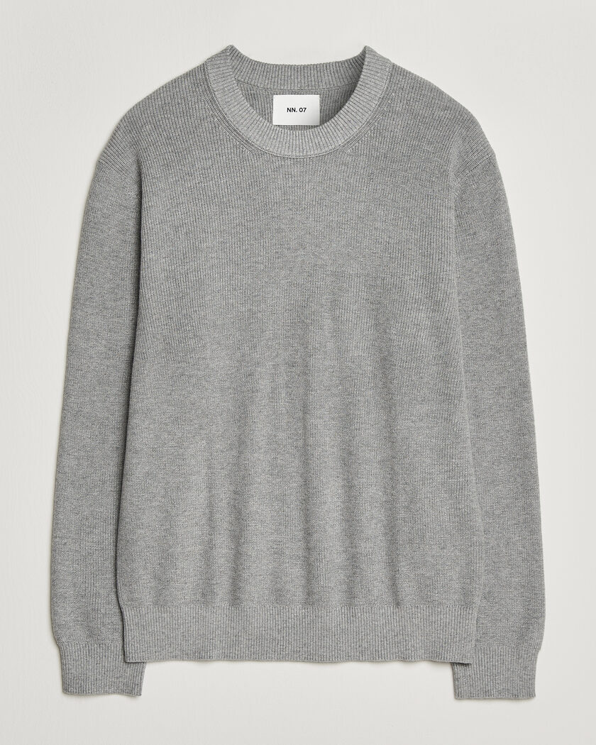 NN07 Hope Cotton/Cashmere Rib Knitted Sweater Grey – Grå