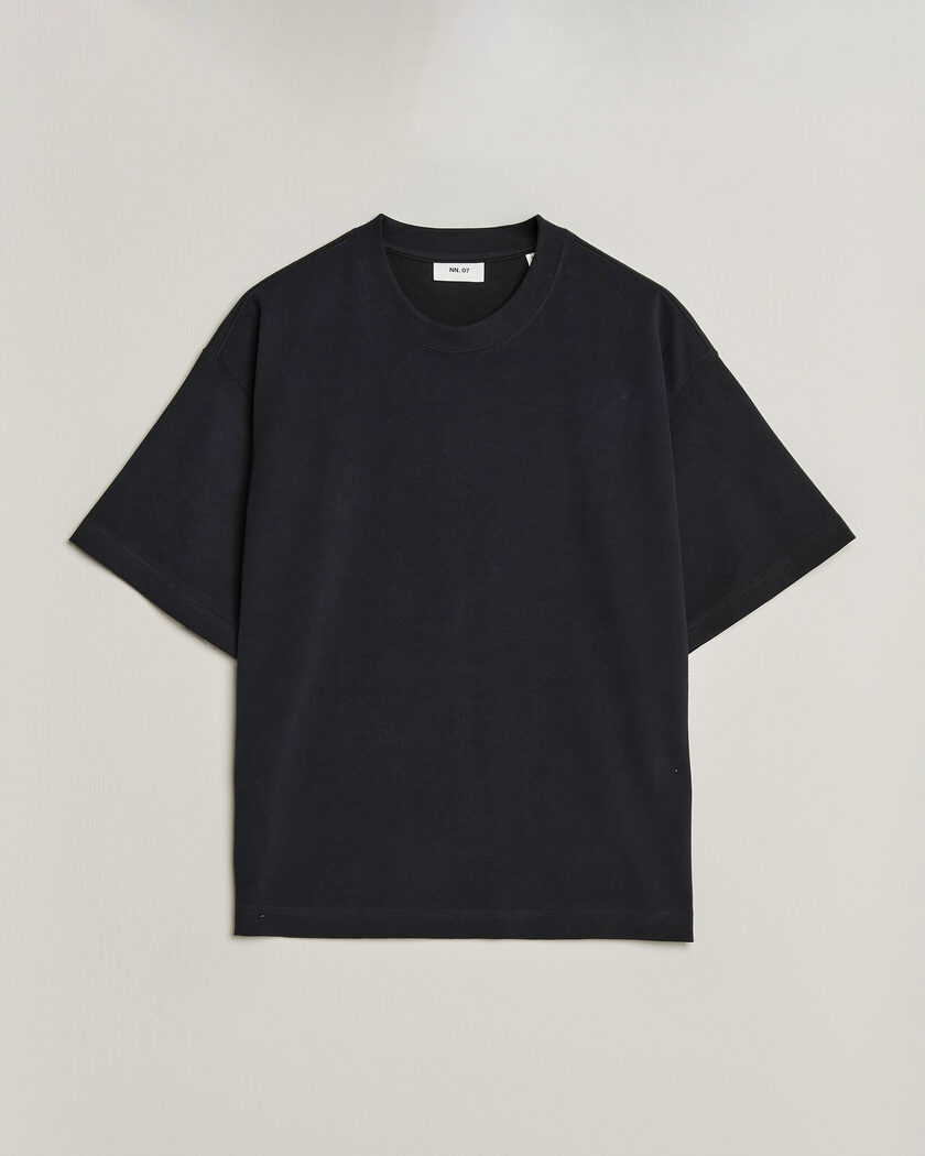 NN07 David Heavy Crew Neck T-Shirt Black – Sort