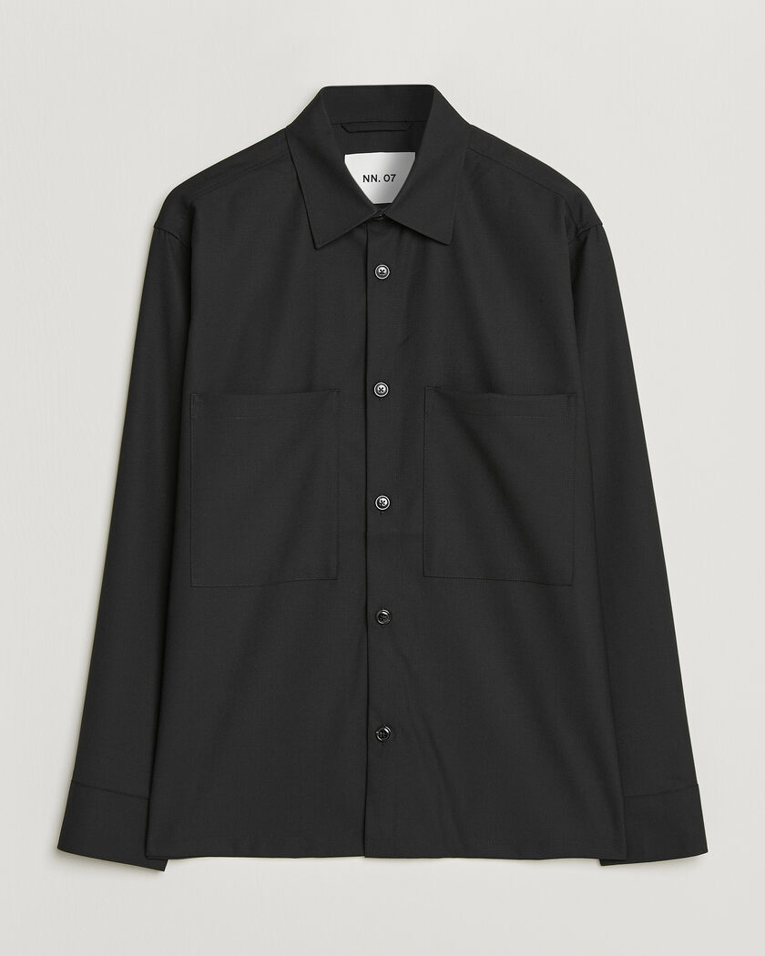 NN07 Freddy Wool Overshirt Black – Sort