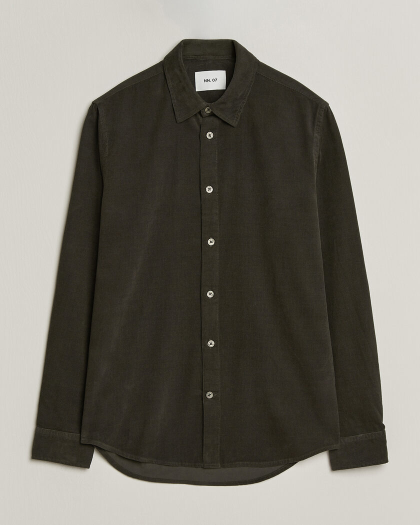 NN07 Asher Baby Cord Shirt Capers Green – Grøn