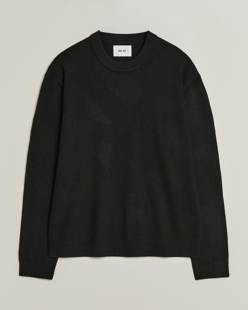 NN07 Raz Lambswool Knitted Sweater Black – Sort