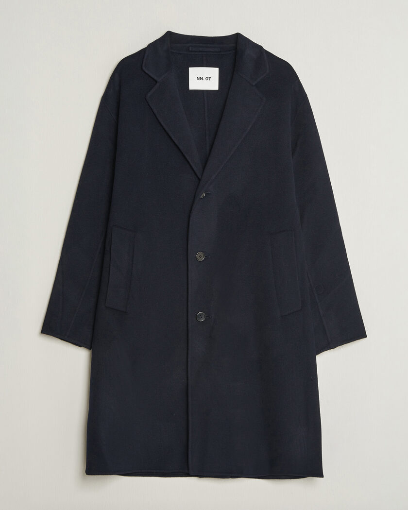 NN07 Kendrick Wool Coat Navy Blue – Blå