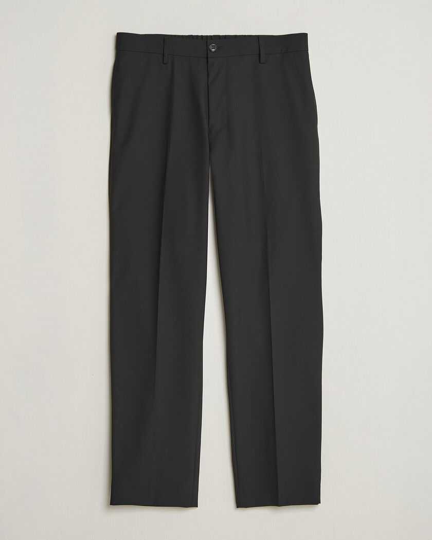 NN07 Brendan Wool Drawstring Trousers Black – Sort