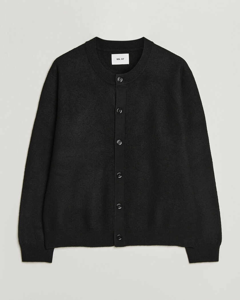 NN07 Jasper Soft Boiled Wool Cardigan Black – Sort