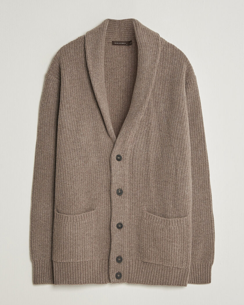 Oscar Jacobson Roland Wool Cardigan Beige – Beige