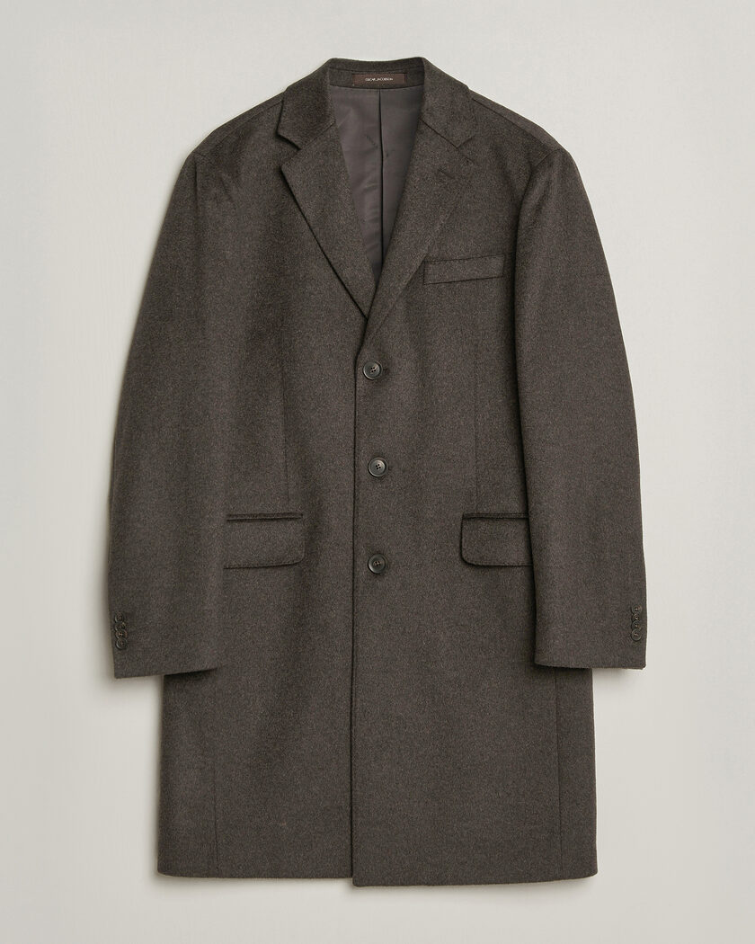 Oscar Jacobson Sergio Wool Coat Brown – Brun