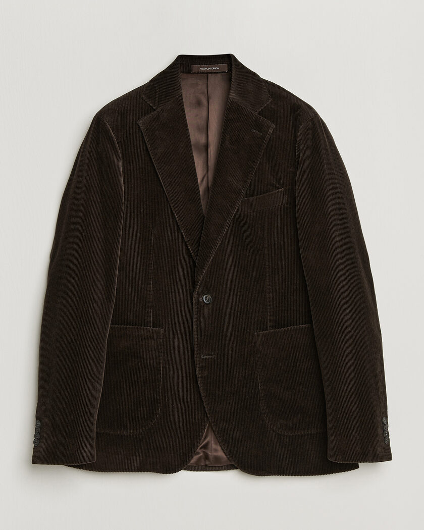 Oscar Jacobson Fogerty Patch Pocket Cord Blazer Dark Brown – Brun