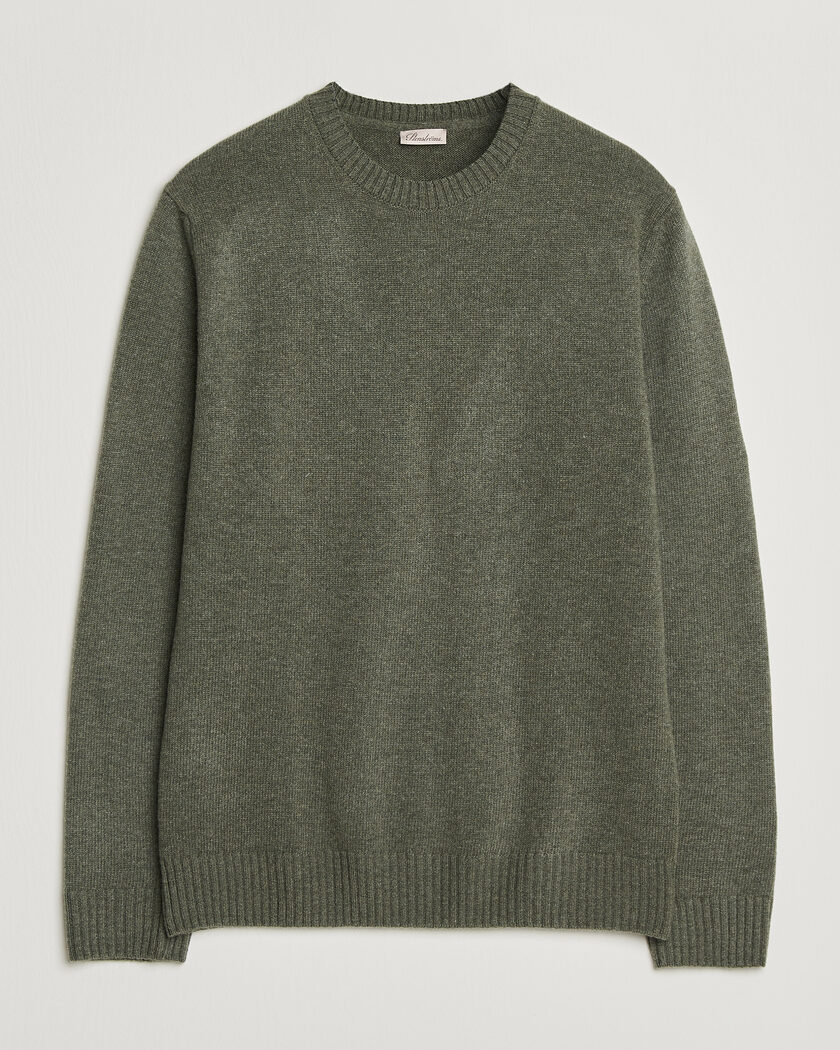 Stenströms Brushed Merino Crew Neck Green – Grøn