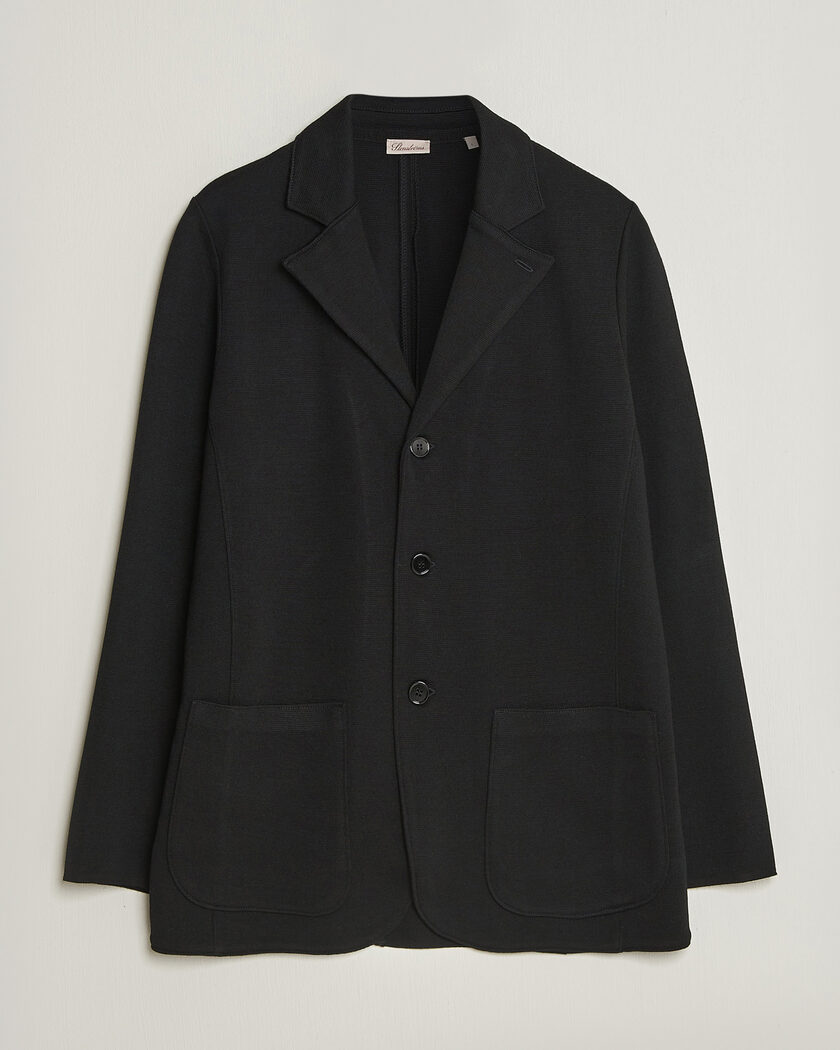 Stenströms Milano Knitted Merino Blazer Black – Sort
