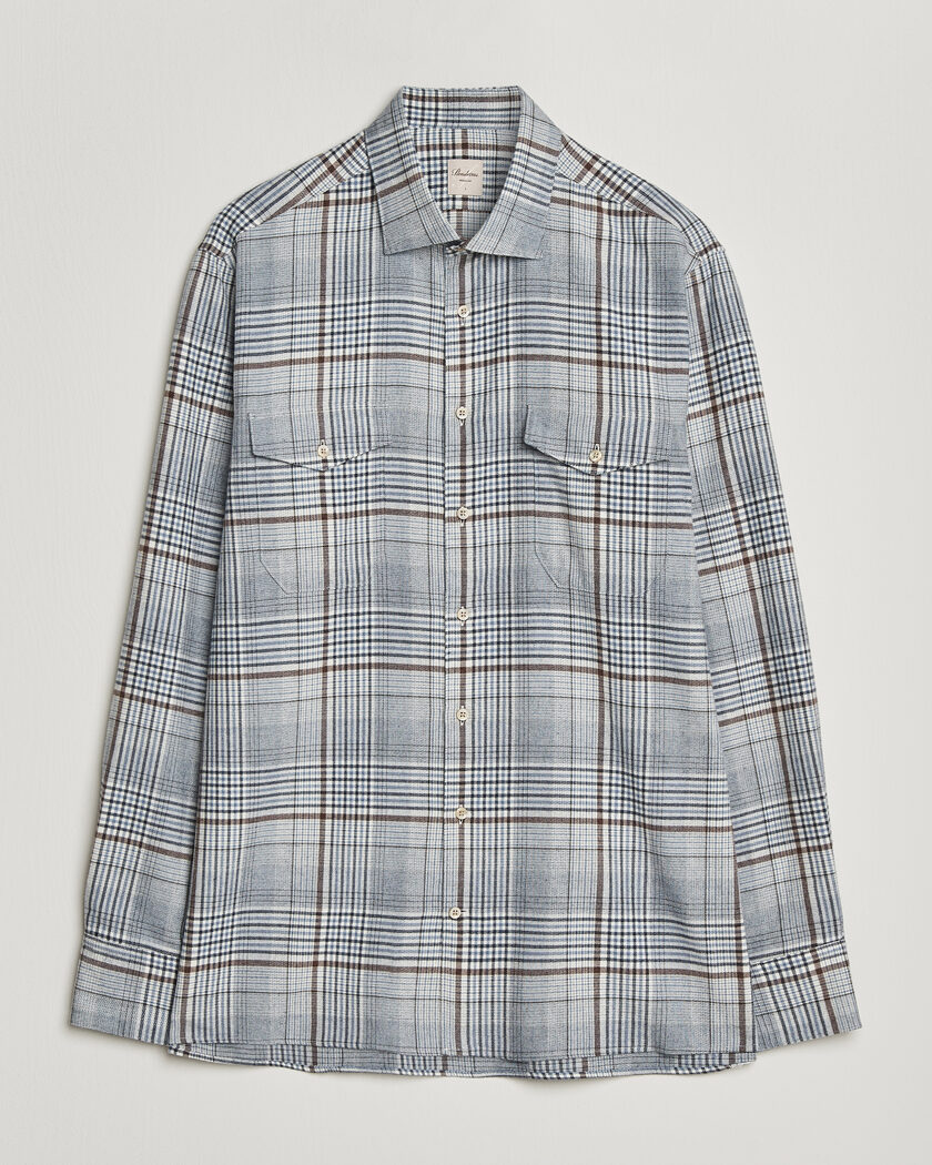 Stenströms Regular Fit Front Pocket Flannel Shirt Blue – Blå