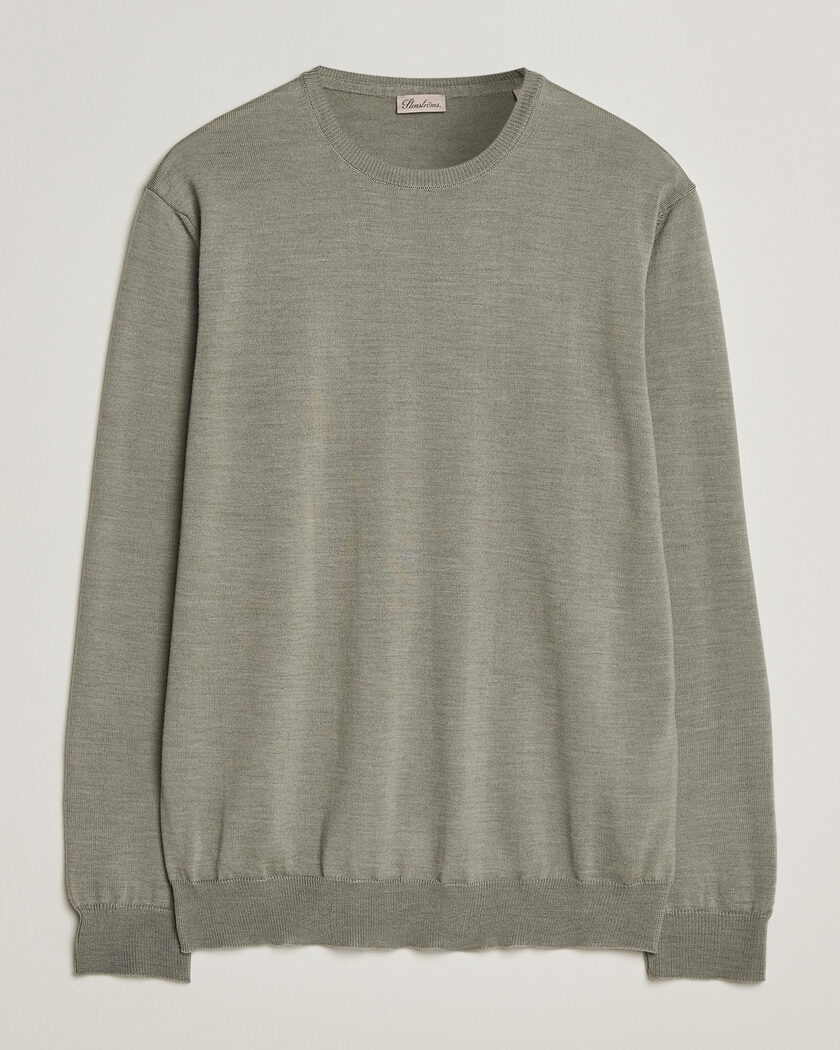 Stenströms Merino Crew Neck Green/Grey – Grøn