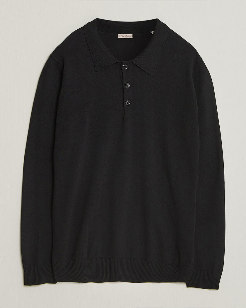 Stenströms Merino Polo Black – Sort