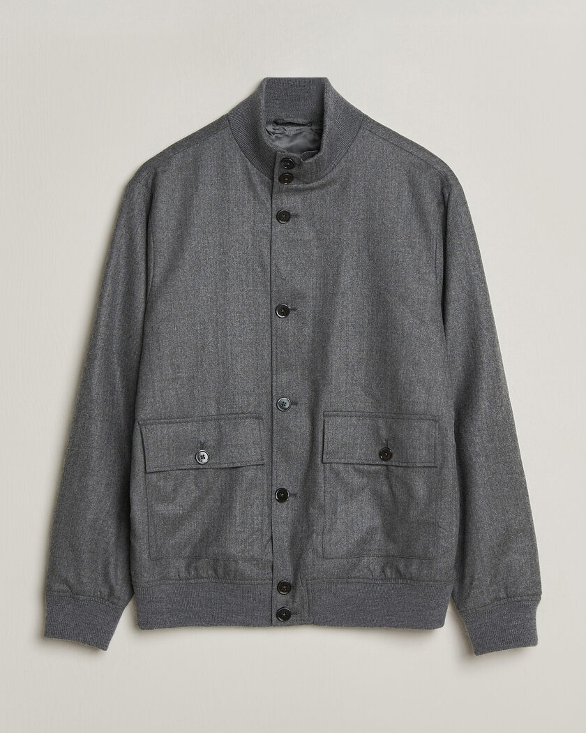 Stenströms Flannel Bomber Jacket Grey – Grå