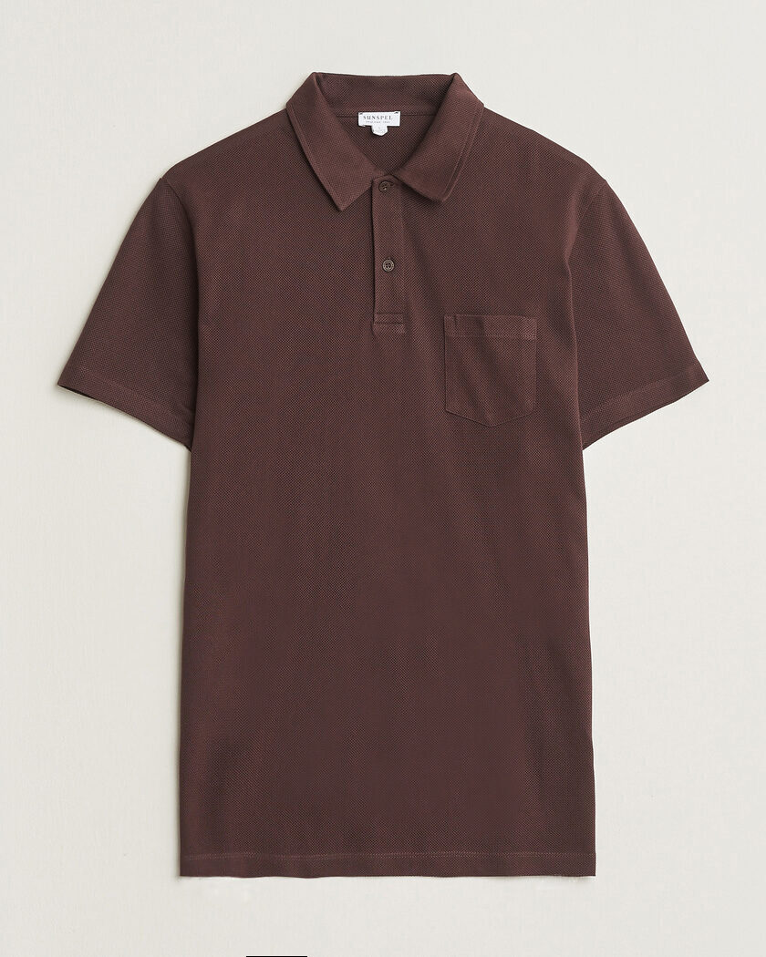 Sunspel Riviera Polo Shirt Dark Brown – Brun