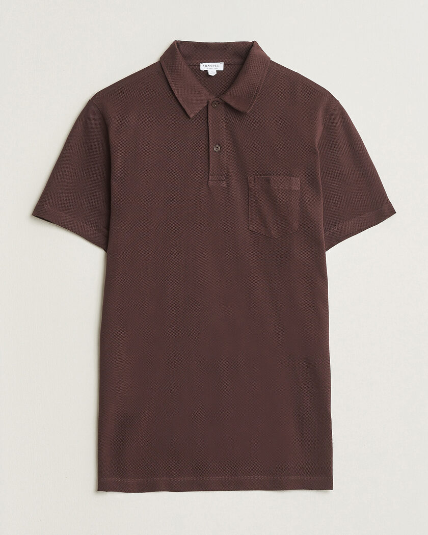 Sunspel Riviera Polo Shirt Dark Brown – Brun