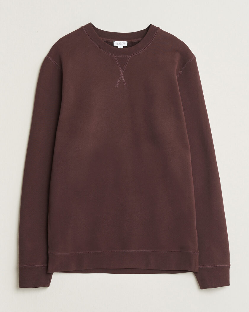 Sunspel Loopback Sweatshirt Dark Brown – Brun