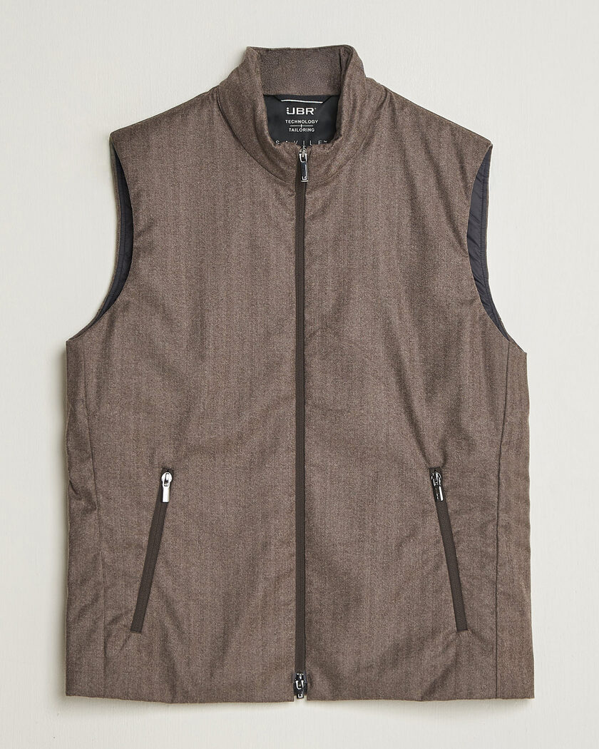 UBR Raptor Lightweight Vest Savile Brown Herringbone – Brun
