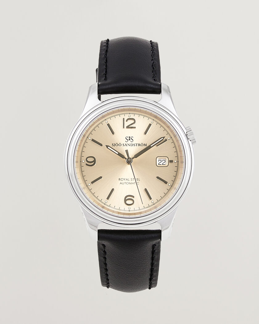 Sjöö Sandström Royal Steel 41mm Black Calf – Guld