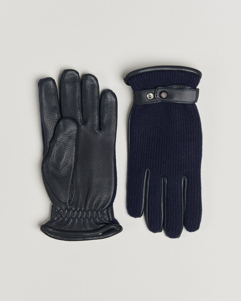 Hestra Christopher Cashmere/Elkskin Glove Navy – Blå