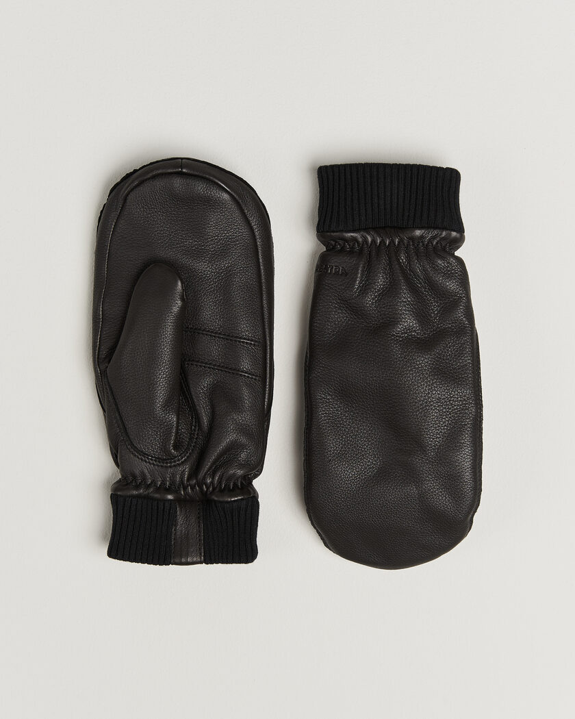 Hestra Tore Deerskin Primaloft Lined Mitt Black – Sort