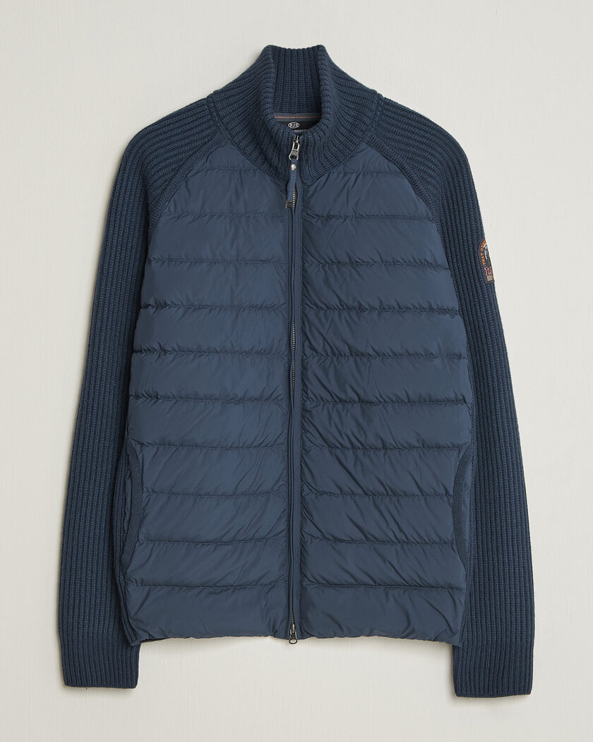 Parajumpers Olmo Rib Knitted Hybrid Jacket Nine Iron – Blå