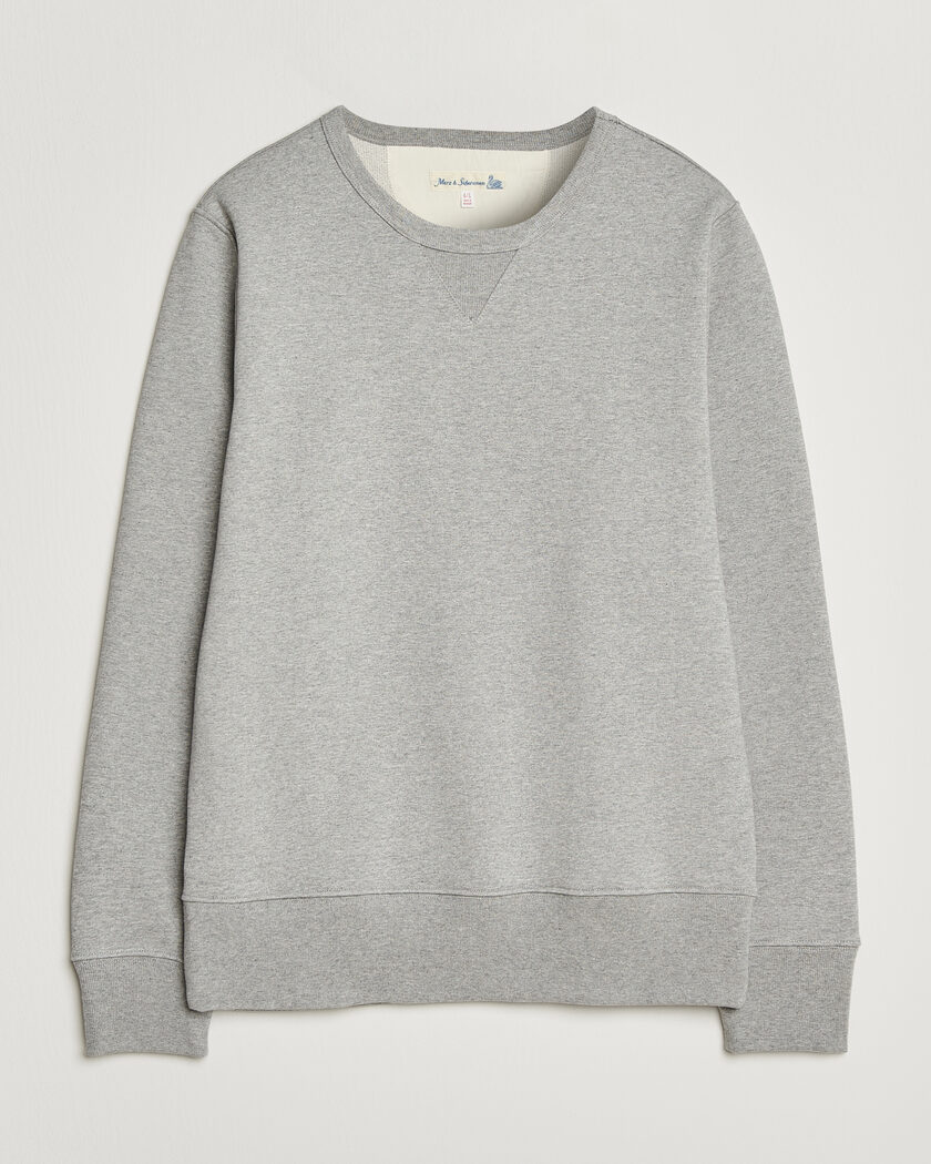 Merz b. Schwanen Classic Fit Loopwheeled Heavyweight Sweatshirt Grey Melange – Grå