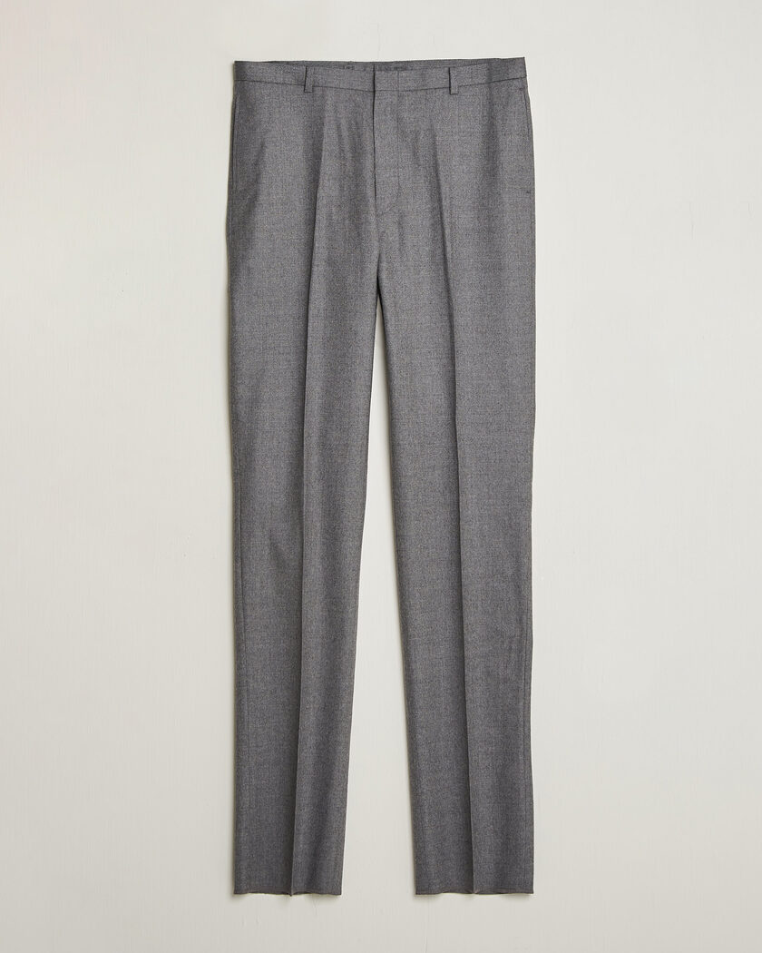 Kamakura Shirts Saxony Wool Ivy Trousers Mid Gray – Grå