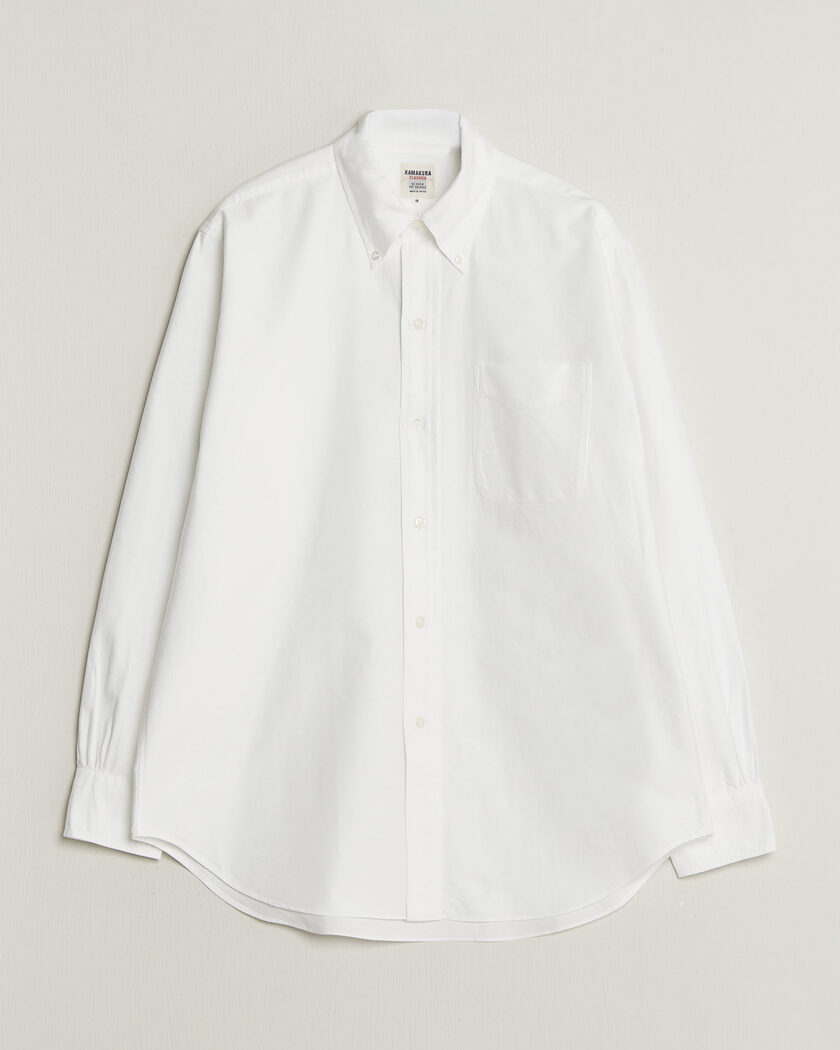 Kamakura Shirts Ametora Japanese Oxford BD Shirt White – Hvid