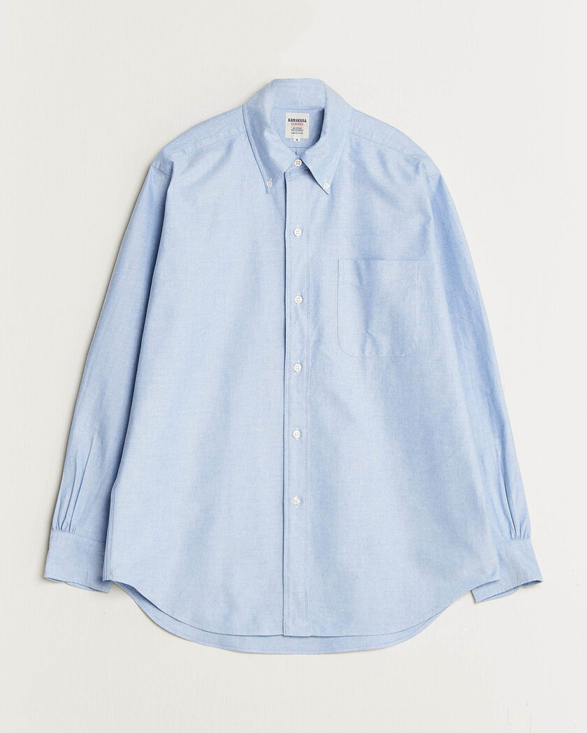 Kamakura Shirts Ametora Japanese Oxford BD Shirt Light Blue – Blå
