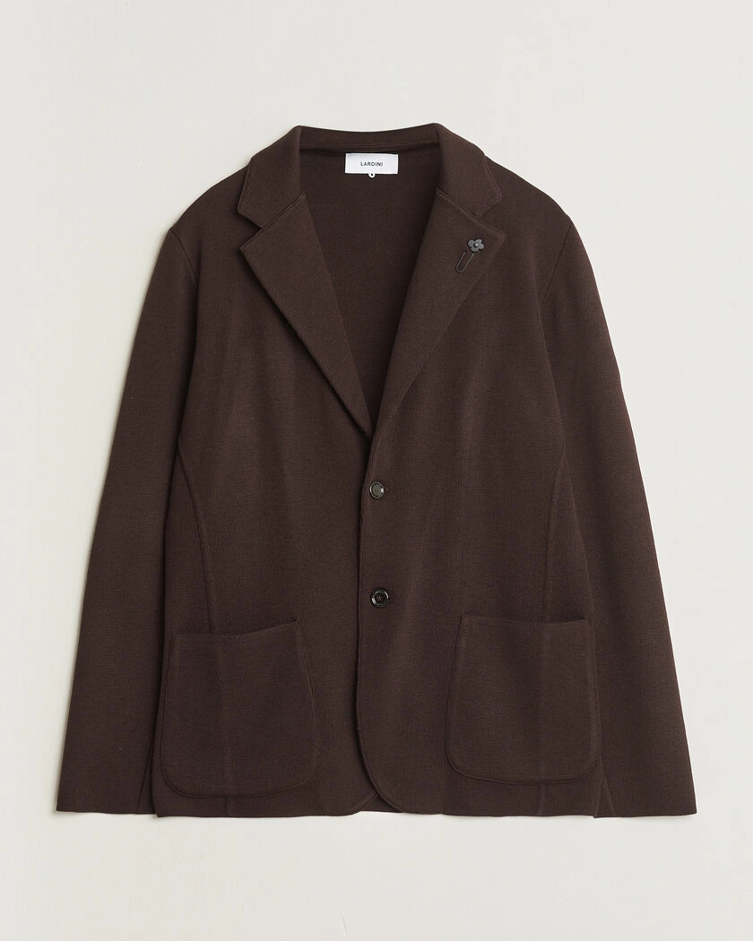 Lardini Knitted Wool Blazer Brown – Brun