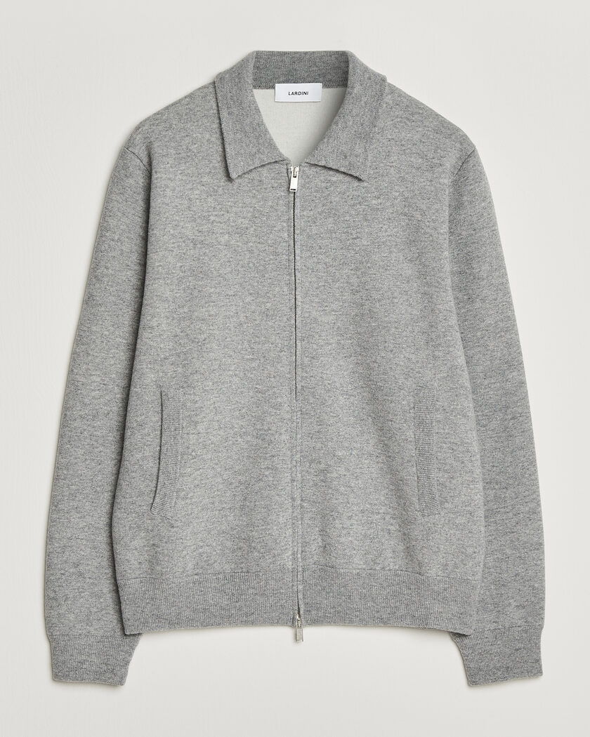 Lardini Knitted Wool Bomber Jacket Grey – Grå