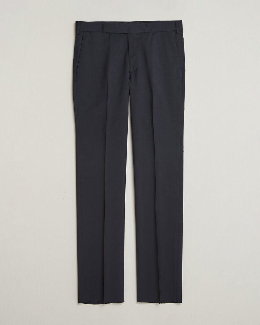 Lardini Straight Fit Wool Trousers Navy – Blå