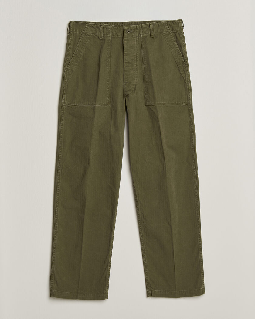 orSlow Vintage Fit Herringbone Fatigue Pants Army Green – Grøn