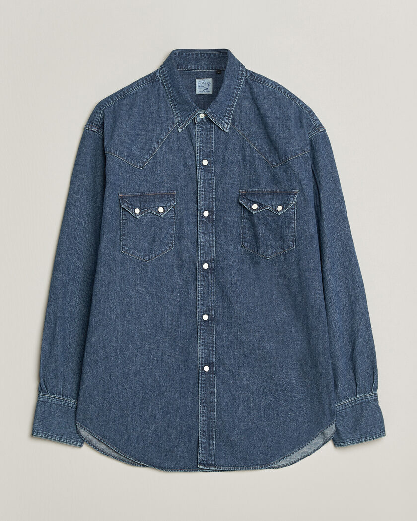 orSlow Denim Western Shirt Vintage Indigo – Blå