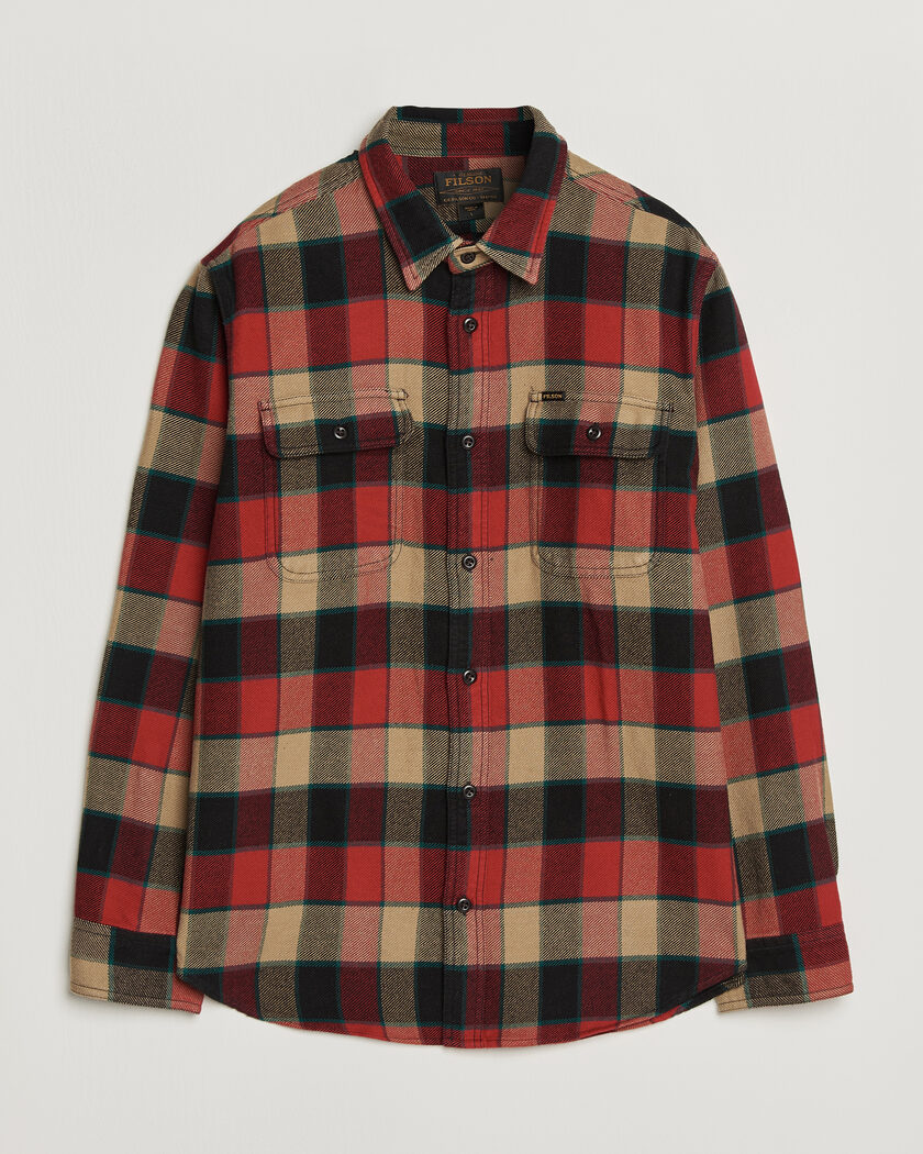 Filson Vintage Flannel Work Shirt Red/Cream – Rød