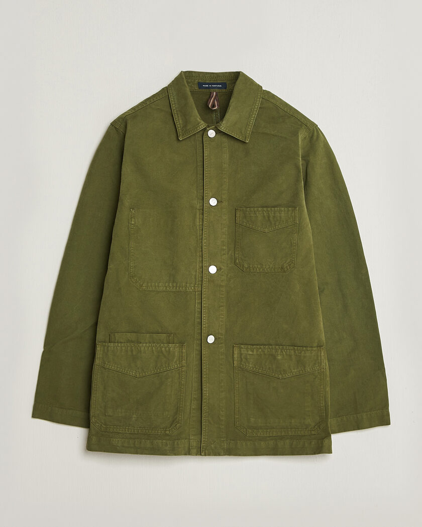 Drake's Duck Cotton Canvas Chore Jacket Olive – Grøn