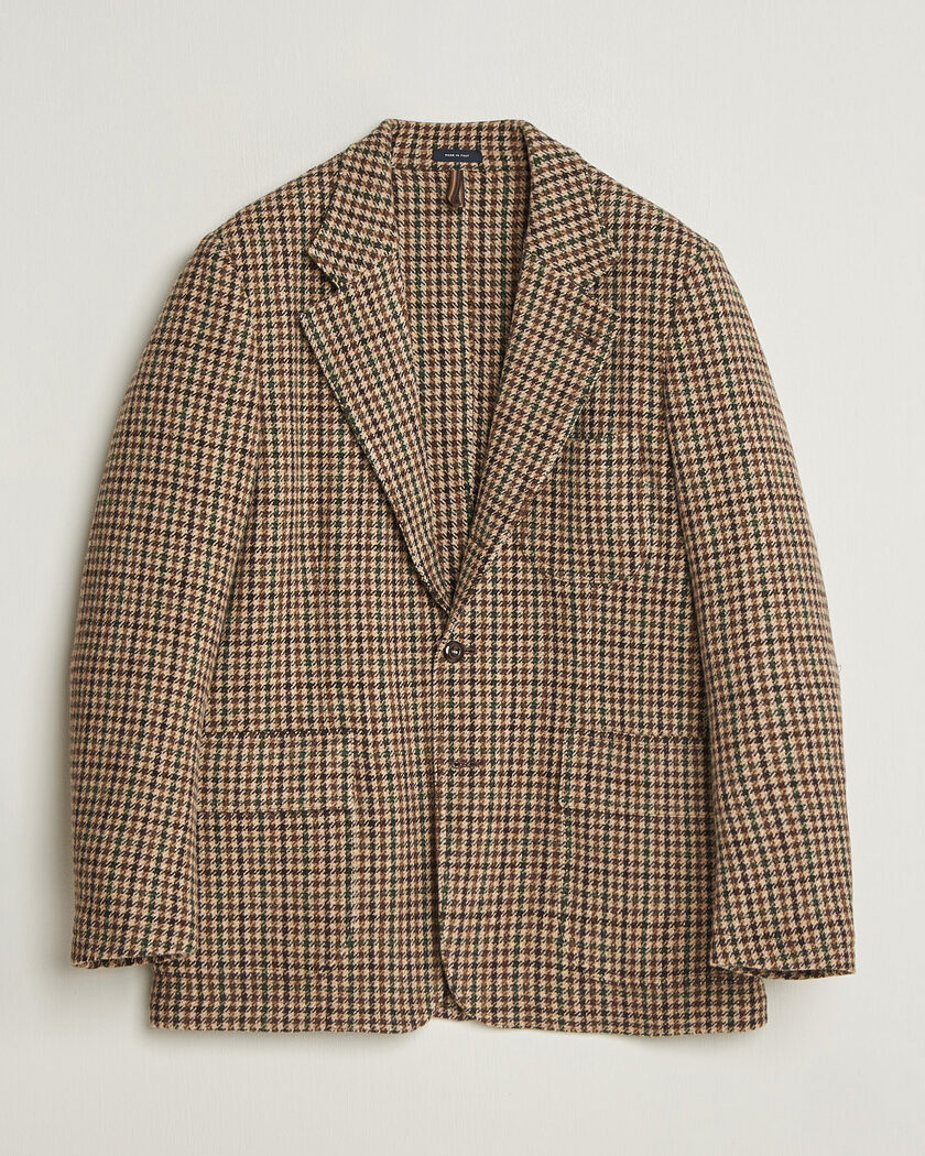 Drake's MKVII Tweed Houndcheck Games Blazer Brown – Brun