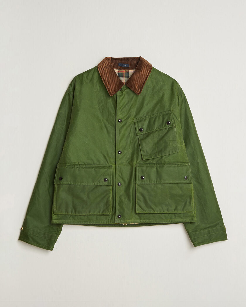 Drake's Waxed Wader Jacket Lemongrass – Grøn