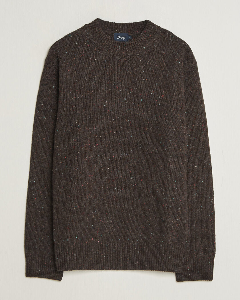 Drake's Donegal Crewneck Brown – Brun