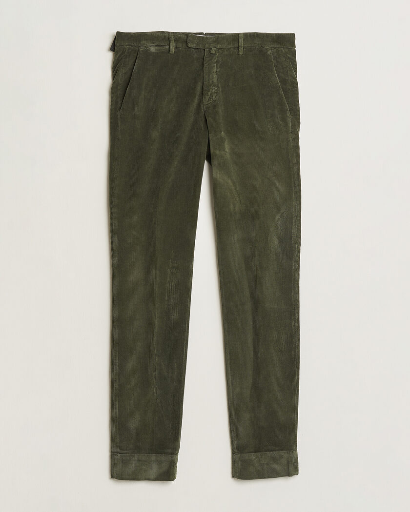 Briglia 1949 Slim Fit Corduroy Trousers Dark Green – Grøn