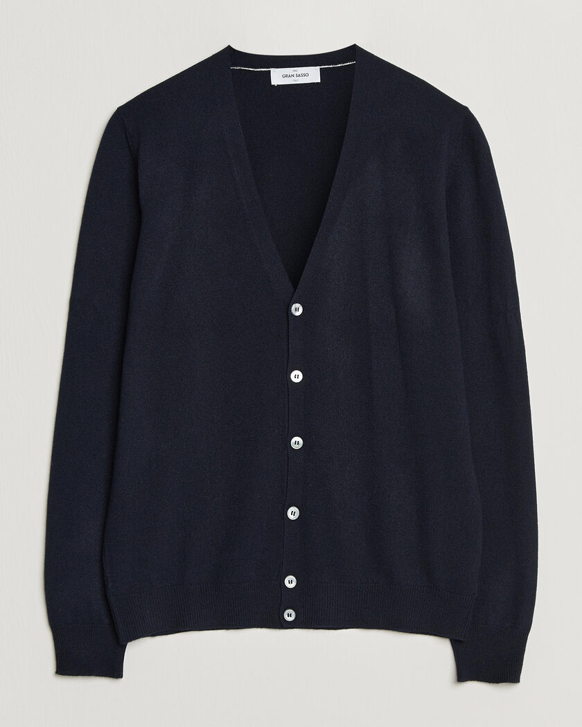 Gran Sasso Wool/Cashmere Cardigan Navy – Blå