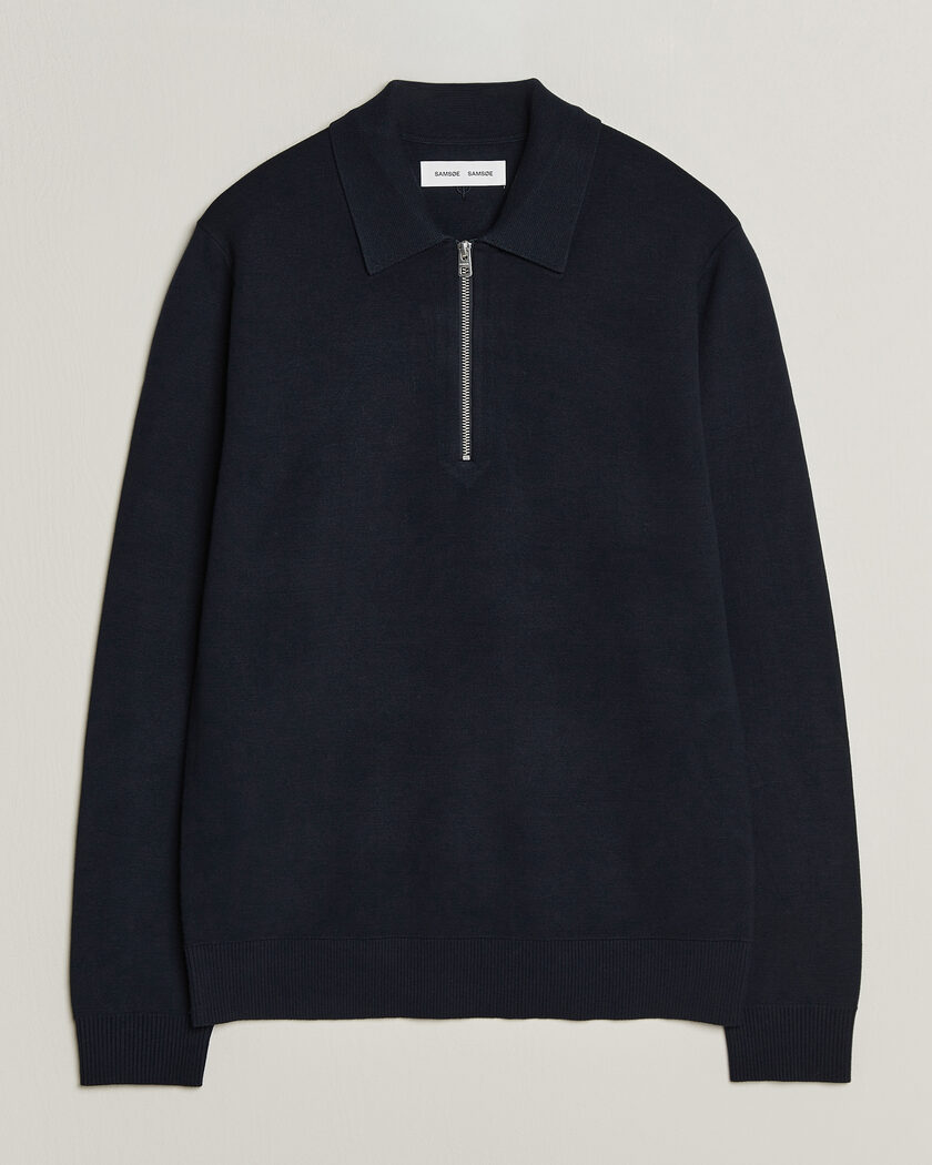 Samsøe Samsøe Matt Half Zip Polo Sky Captain – Blå