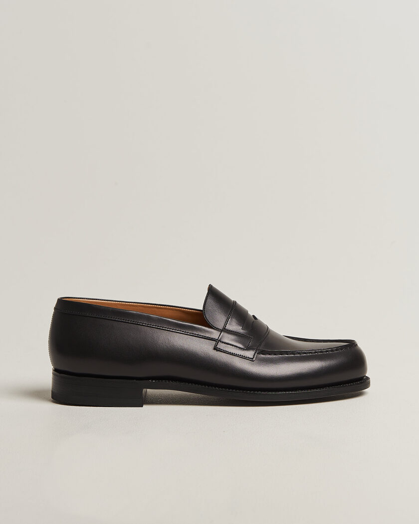 J.M. Weston 180 Penny Loafer Black Calf – Sort